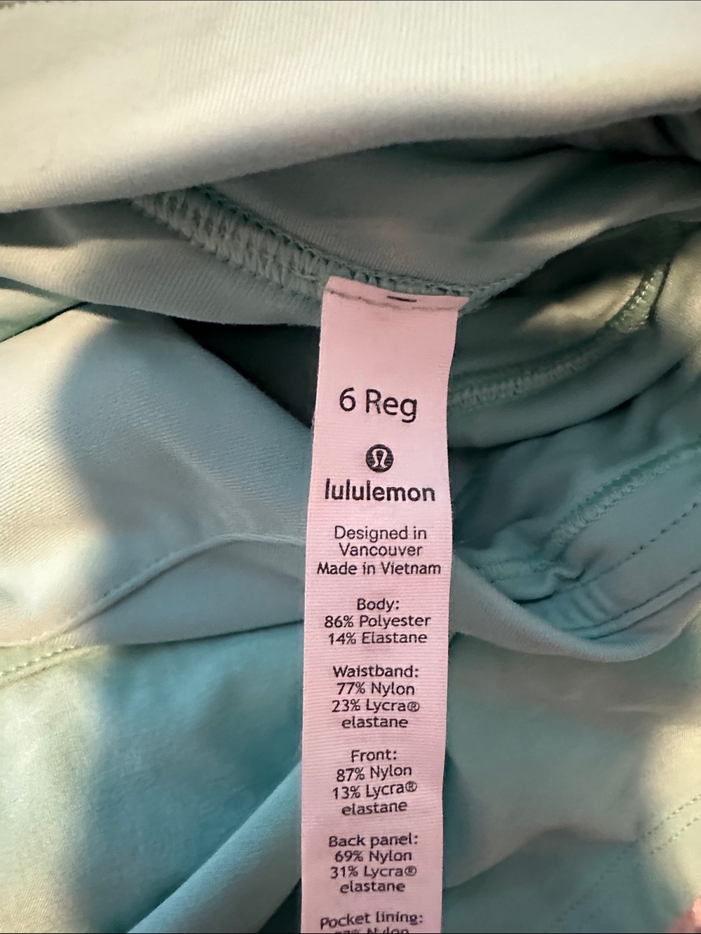 lululemon athletica light teal athletic skort - Picture 3 of 3